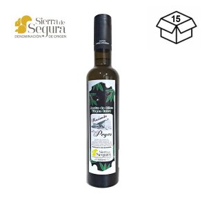 Aceite de oliva virgen extra Hacienda Los Poyos en La Puerta de Segura. Olivar de montaña con Denominación Sierra de Segura variedad picual botella 500m.