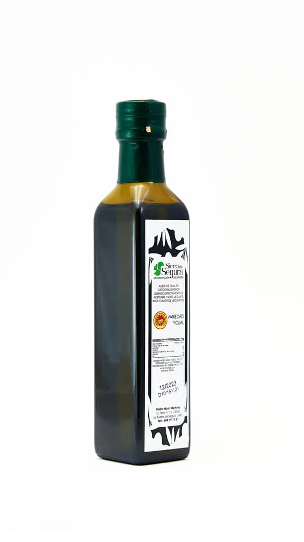 Botella de aceite de oliva virgen recoleccion temprana
